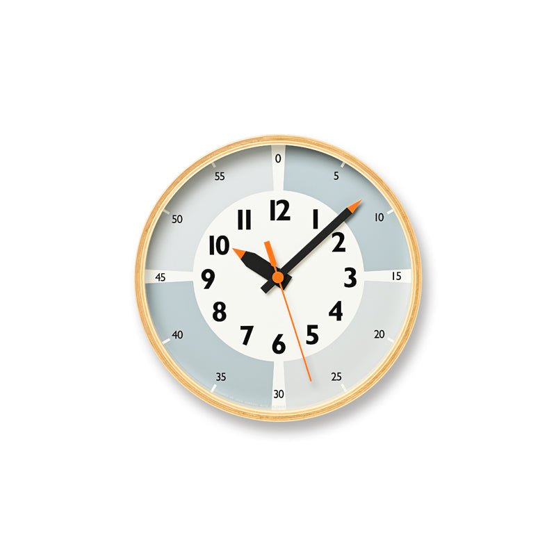 Lemnos fun pun clock with color!  [ ふんぷんくろっく ウィズ カラー]  壁掛け時計 ライラック/グレー/ベージュ YD23-0