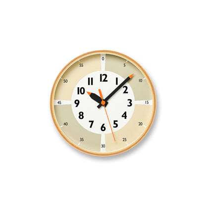 Lemnos fun pun clock with color!  [ ふんぷんくろっく ウィズ カラー]  壁掛け時計 ライラック/グレー/ベージュ YD23-0