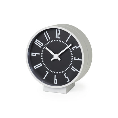 Lemnos eki clock S [エキ クロック エス]  置き時計 ホワイト/グレー/ブラック TIL19-08