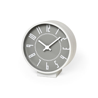 Lemnos eki clock S [エキ クロック エス]  置き時計 ホワイト/グレー/ブラック TIL19-08