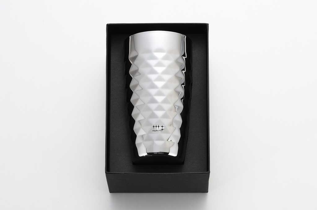 磨き屋シンジケート 2重ビアタンブラー 370ｍL ダイヤモンドカット/内面金メッキ仕上げ【1個入り】ステンレス製 日本製