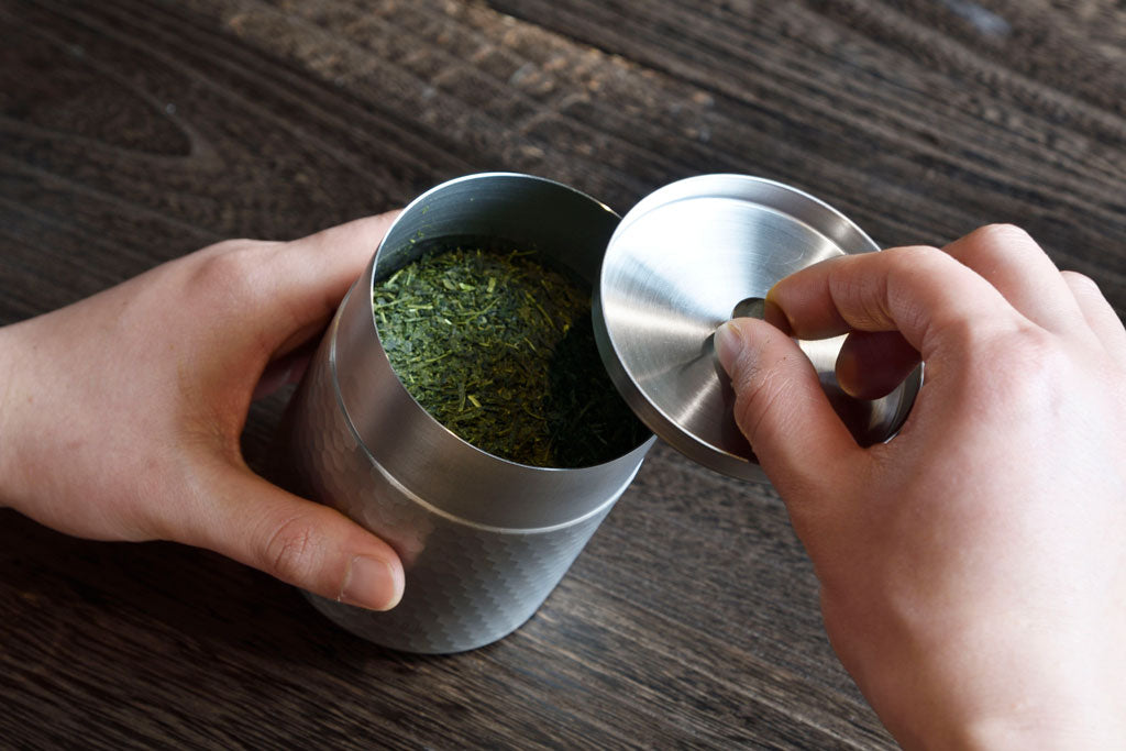茶考具 2点Dセット（急須 木柄・茶筒） ステンレス製 日本製