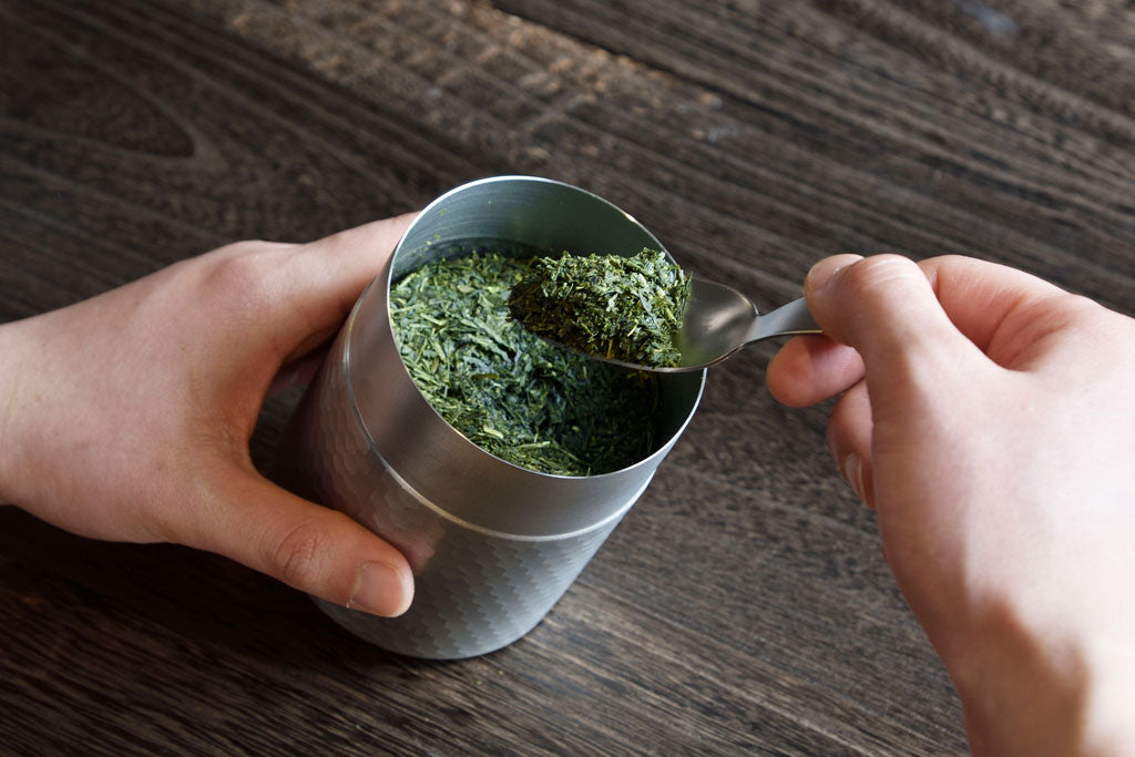 茶考具 2点Dセット（急須 木柄・茶筒） ステンレス製 日本製