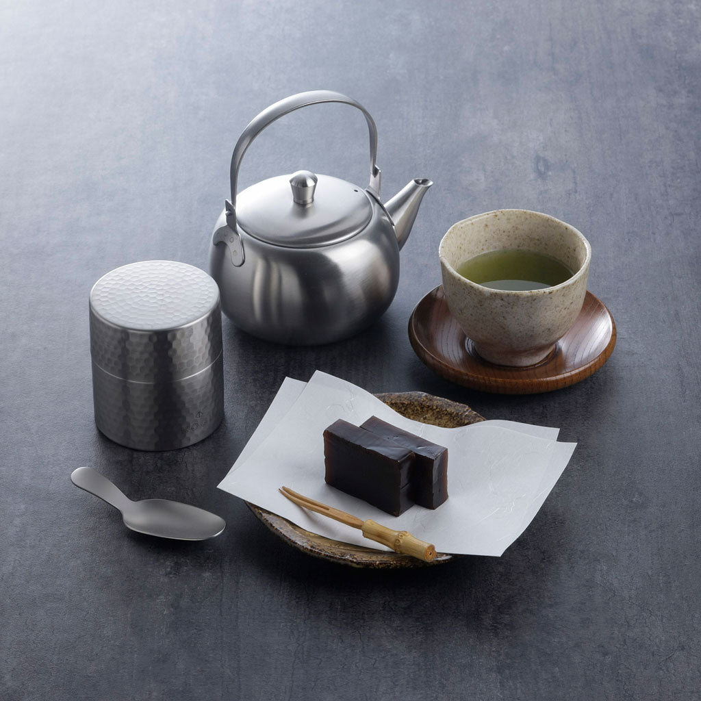 茶考具 茶筒 小 ステンレス製 日本製