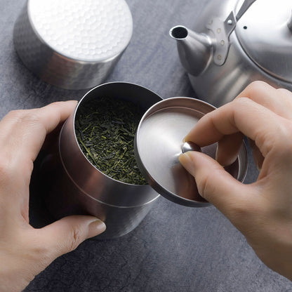 茶考具 茶筒 小 ステンレス製 日本製