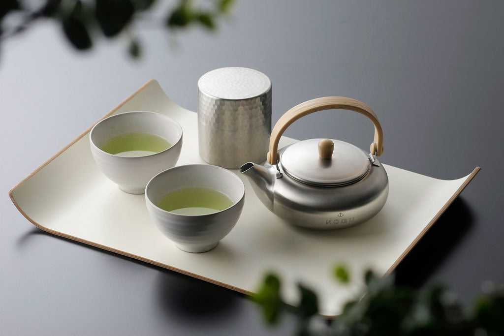 茶考具 平型急須 つる手 茶こし付き ステンレス製 日本製