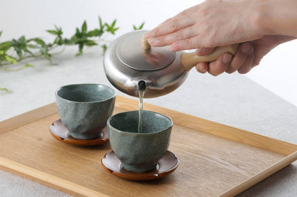 茶考具 平型急須 横手 茶こし付き ステンレス製 日本製