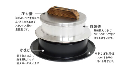 釜炊き三昧 極 - KIWAMI - 5合炊き 日本製＜ラッピング対象外＞
